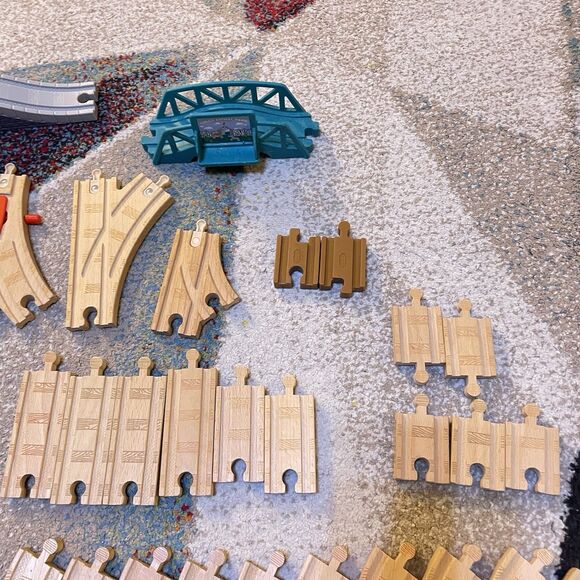 50+ Pcs Thomas & Friends Train Railway Track Lot Mixed Curved Straight Bridge - Picture 3 of 5